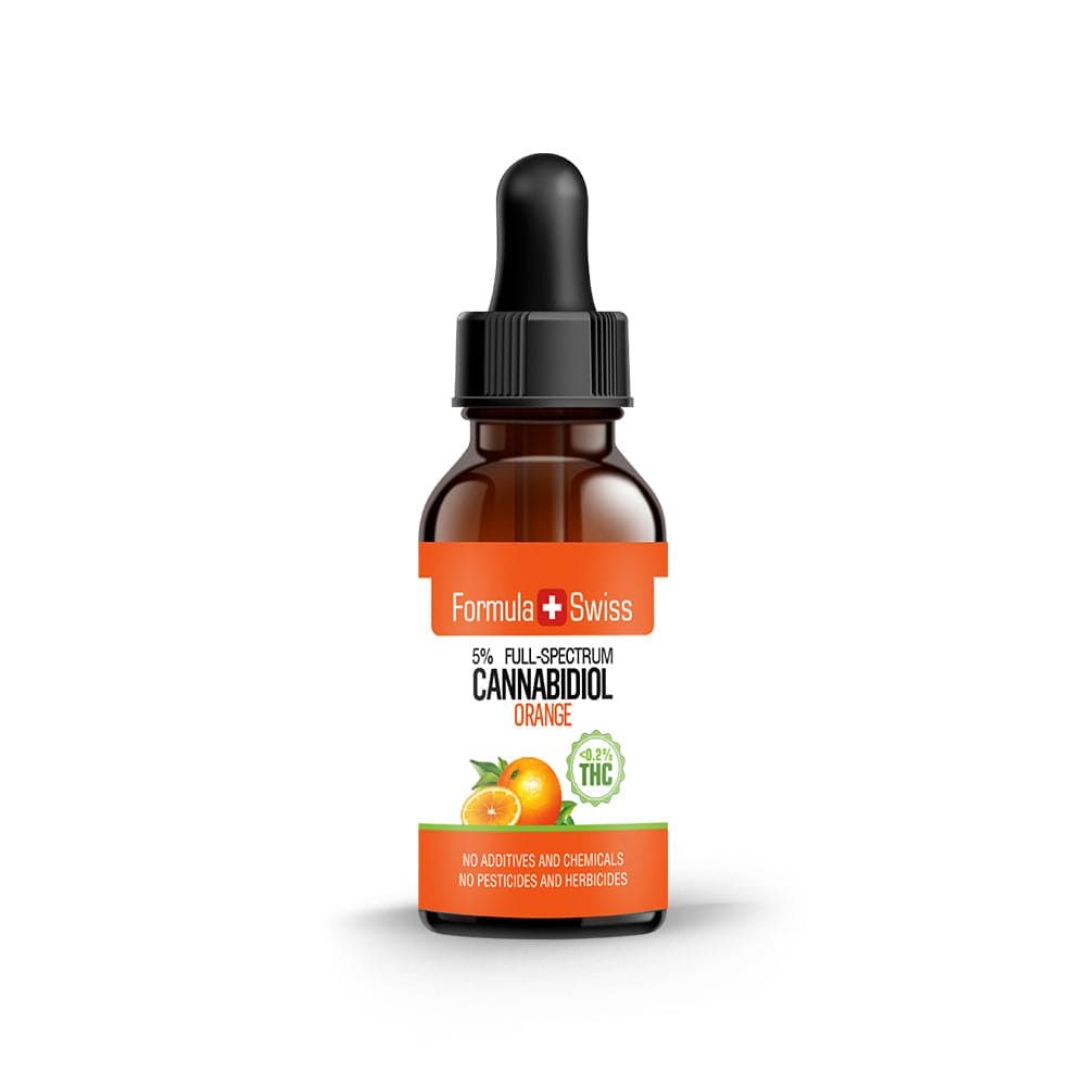 Huile de CBD dans l'huile d'orange 0,2% THC