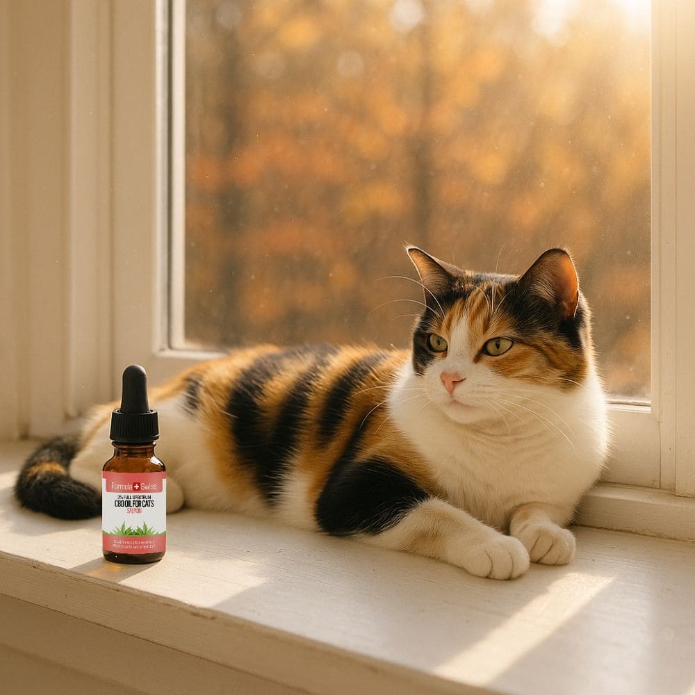 Huile de CBD pour chat saumon