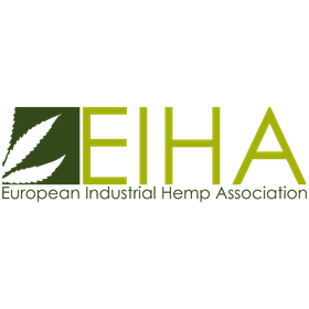 Logo de l'Association européenne du chanvre industriel (EIHA) avec un symbole de feuille verte et le nom de l'organisation.