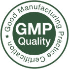 Formule Swiss GMP logo de certification de qualité pour les bonnes pratiques de fabrication sur un fond transparent.